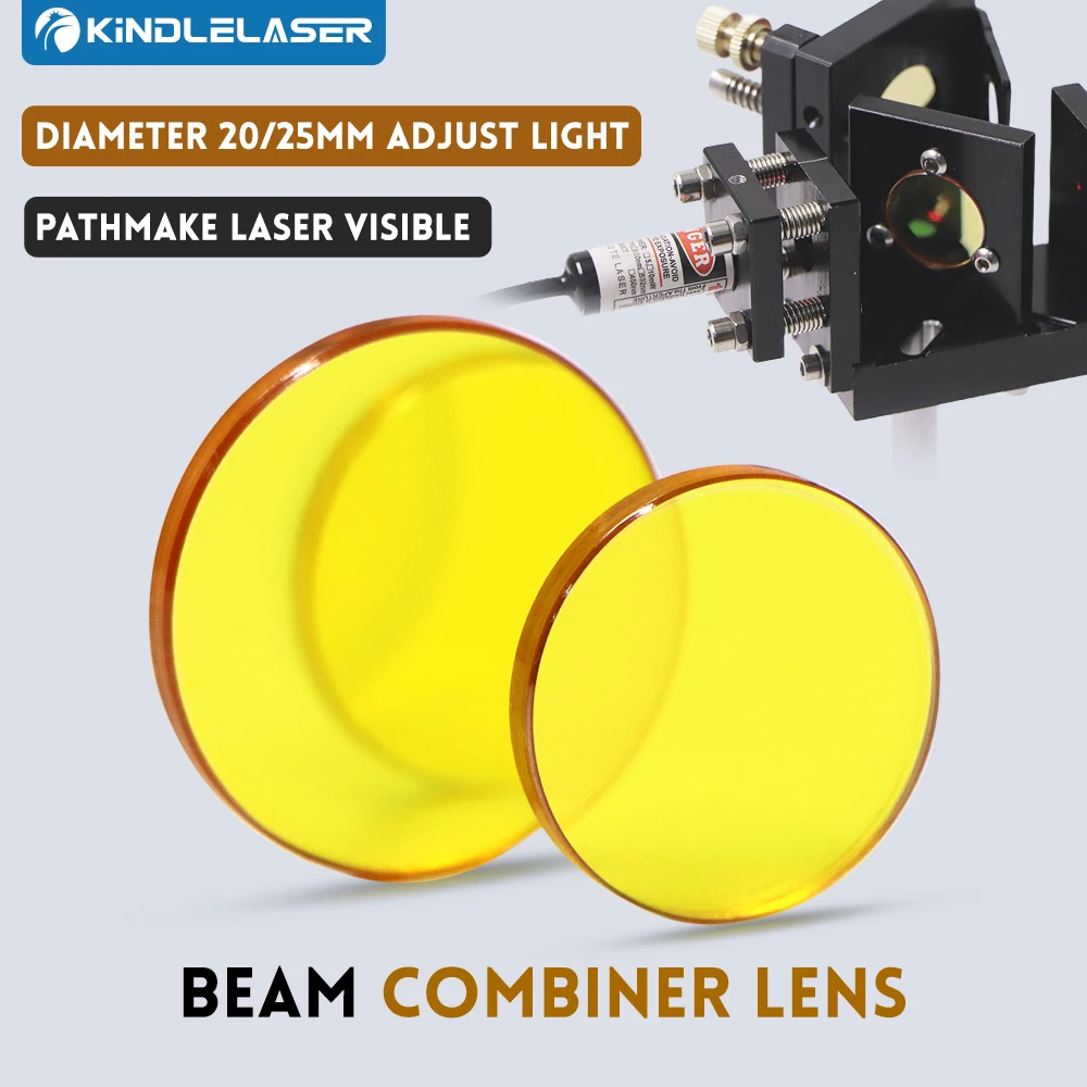 Laser Beam Combiner lens Diameter 20mm 25mm for CO2 Laser Engraving Cutting Machine to Adjust Light Path and Make Laser Visible