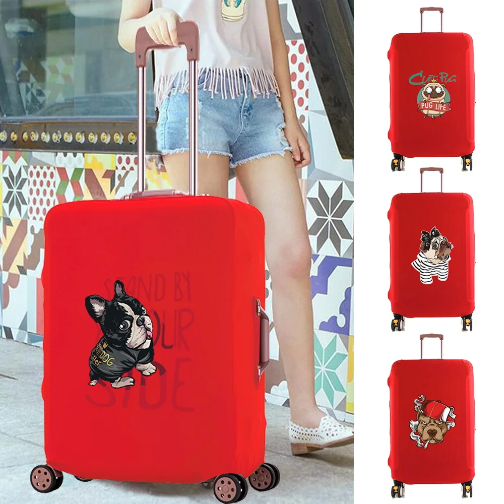 Funda de equipaje resistente a los arañazos, cubierta gruesa de accesorios de viaje, Fundas protectoras para carrito con estampado de perro, aplicable a maleta de 18-28 pulgadas