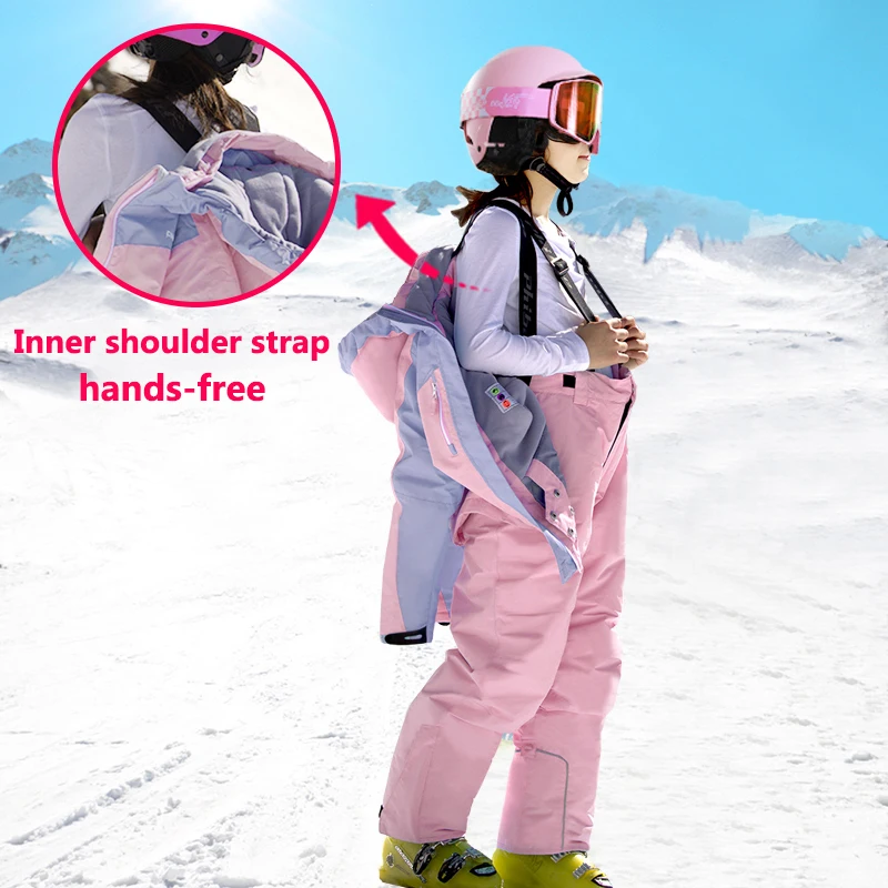 Winter Children\'s Waterproof Windproof Skiing Snowboard Jackets Pants Snow Suits Sets Ski Wear Kids Coats for Girls