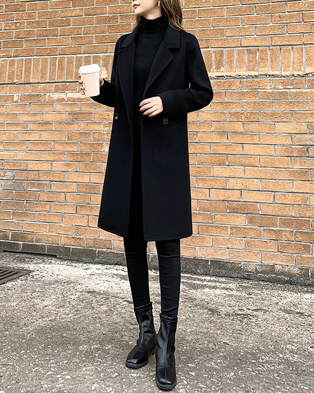 

Осень-зима, новое женское модное двустороннее кашемировое пальто, приталенное пальто из 100% шерсти, куртка высокого класса с благородным темпераментом