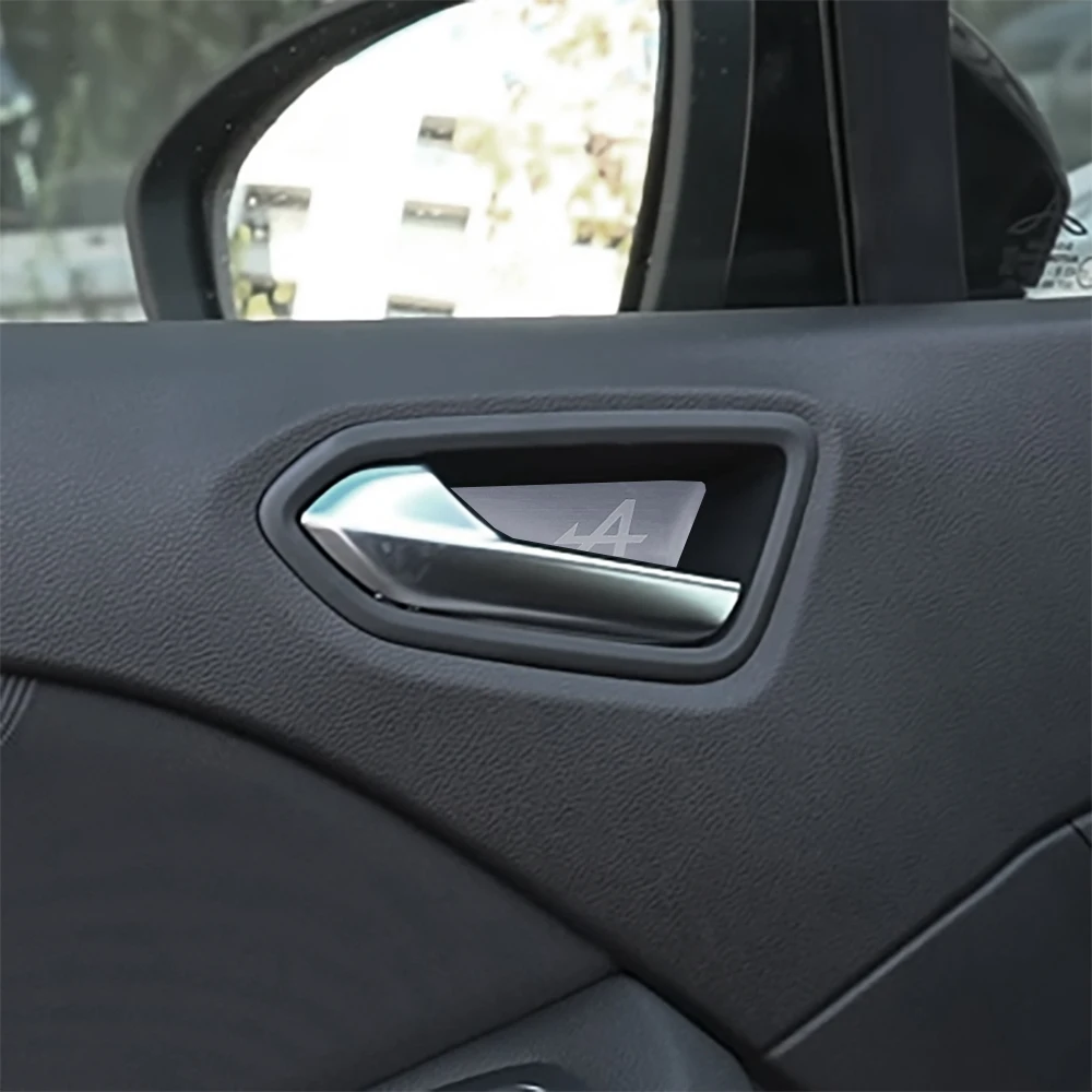 Accesorios para 2019-2024 Renault Clio Arkana Captur LUTECIA Metal antiarañazos manija de puerta interior cubierta embellecedora pegatinas de coche 4 Uds