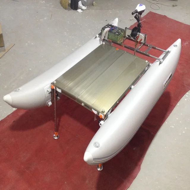 Inflatable pontoon for fishing platform with accessories