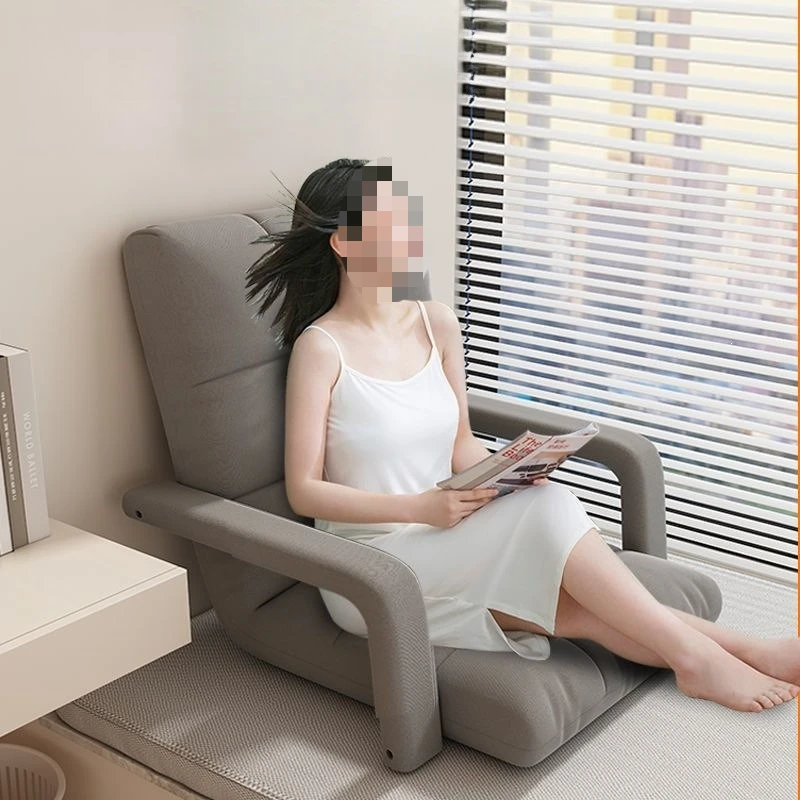 Foldable Floor Recliner With Armrests And Lumbar Support For Small Space Seating Setup Lightweight and portable for easy use