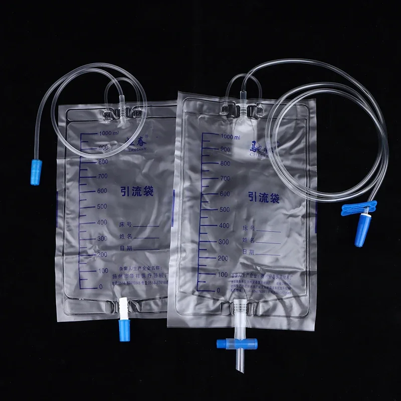 3Pcs 1000ML PVC Urine Bag With Outlet Valves Anti-Backflow Urinary Drainage Collection Bag For Medical Health Care