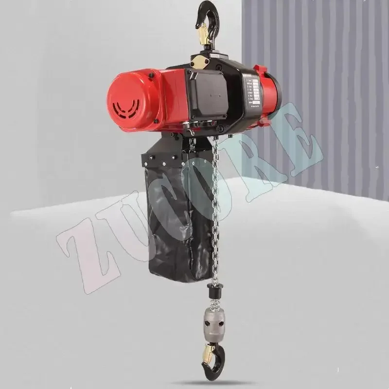 Adjustable Speed Small Diamond Ring Chain Electric Hoist 0.5 Tons 1 Ton Freight Elevator Brushless Crane Chain Frequency