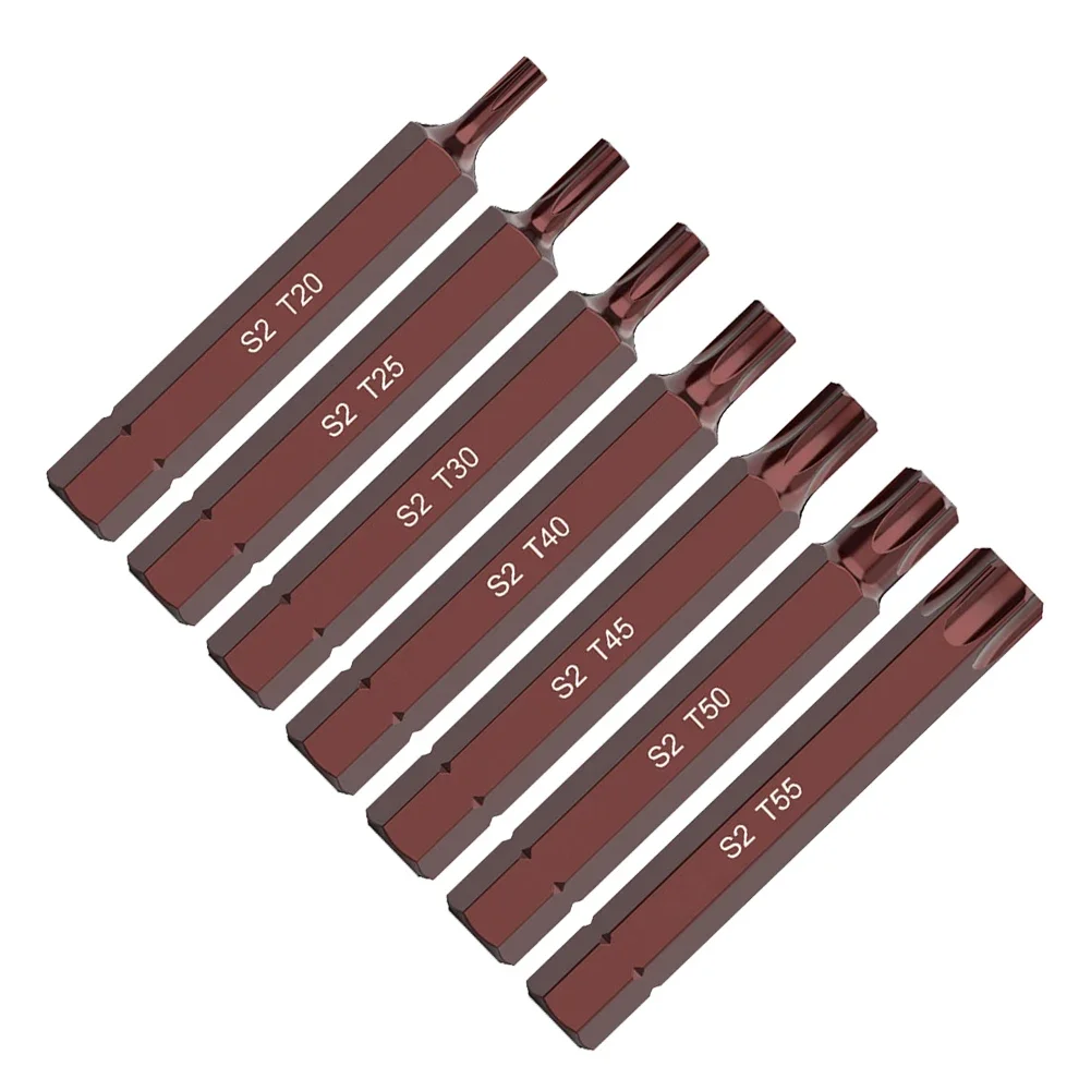 Brocas de destornillador Torx de 75MM, llave eléctrica, broca de enchufe, vástago hexagonal magnético, herramienta de mano T20, T25, T30, T40, T45, T50, T55, 1 unidad