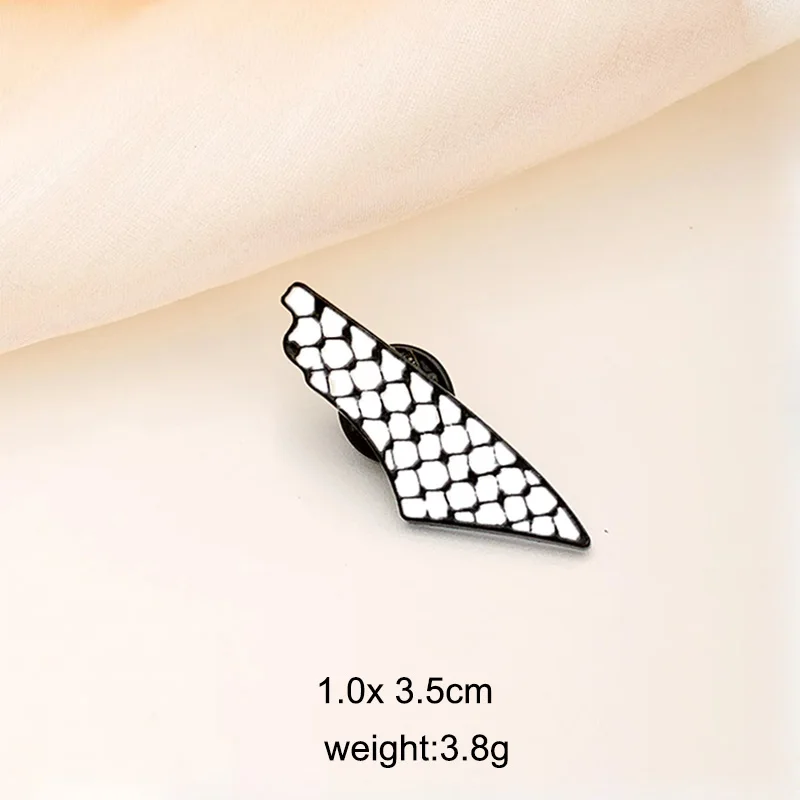 Silver Color Checkerboard Brooch Alloy Kufiya Pattern Personalized Jewelry Gift Charm Accessories for Women Men