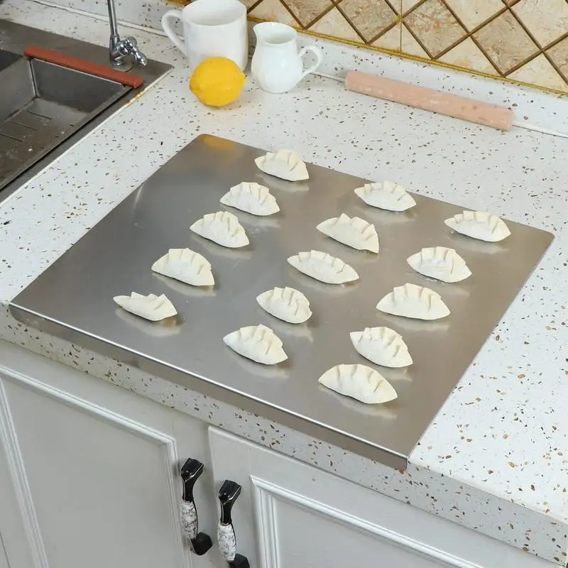 Papan pemotong dengan bibir baja tahan karat talenan makanan untuk pelindung meja alat panggang kue aksesoris dapur