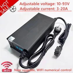 20A 12V 24V 48V 72V 60V 67,2 V 84V Li-ion Lifepo4 cargador de batería de litio 4S 8S 13S 14S 16S 20S 24S piezas de carga rápida de plomo ácido