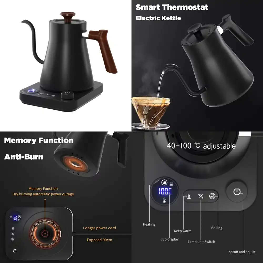 

New 304 Stainless Steel Smart Temperature Control 1200W Cordless Electric Kettle with Fast Boil Keep Warm and Automatic Shut