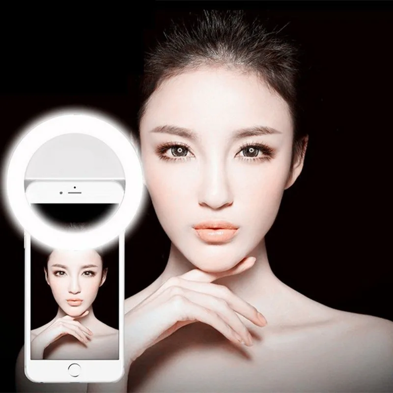 USB Charge Led Selfie Ring Light Mobile Phone Lens LED Selfie Lamp Ring for iPhone for Samsung Xiaomi Phone Selfie Light