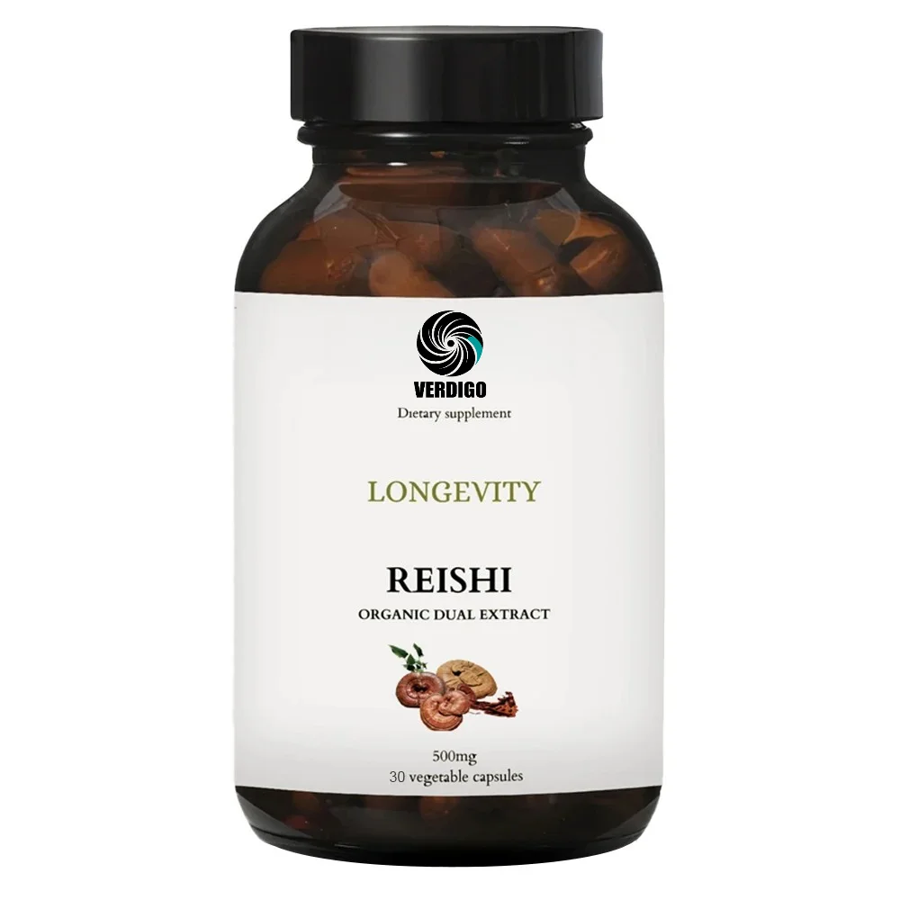 Reishi Mushroom Capsules - Immune and Energy Support, Improves White Blood Cell Function, and Enhances Defense Resistance