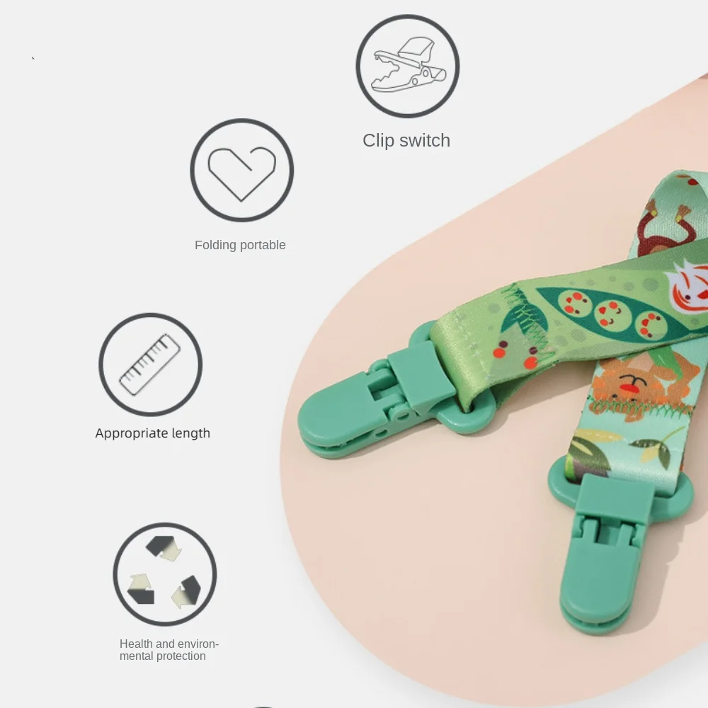 Cute Cartoon Pacifier Clips Anti-drop Buckle Strap Adjustable Pacifier Chain Fixed Button Ribbon Dummy Clip