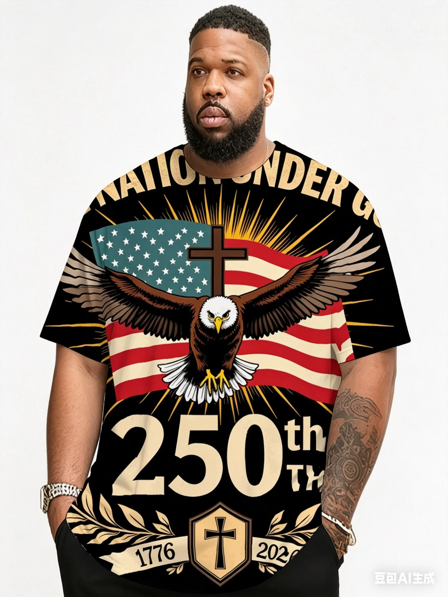 Fashion Men's T-shirts American Flag Stars Stripes Patriotic Casual Short Sleeve God Bless The USA 3D Print Streetwear Men Tops