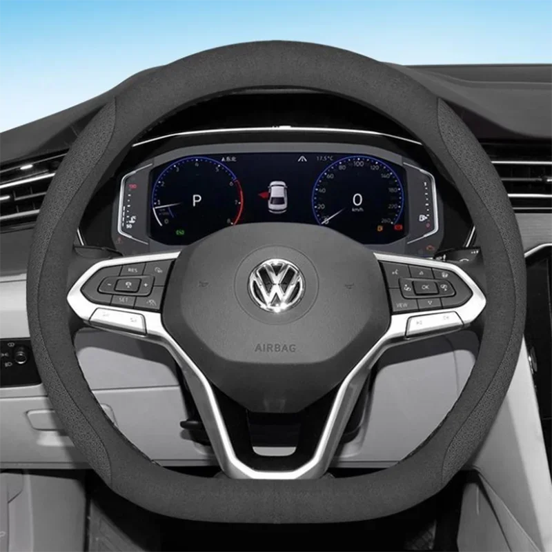 Leather Car Steering Wheel Cover for Volkswagen ID5 ID4 ID3 ID7 ID6 Pro Crozz GTX 2021 2022 2023 2024 Auto Interior Accessories