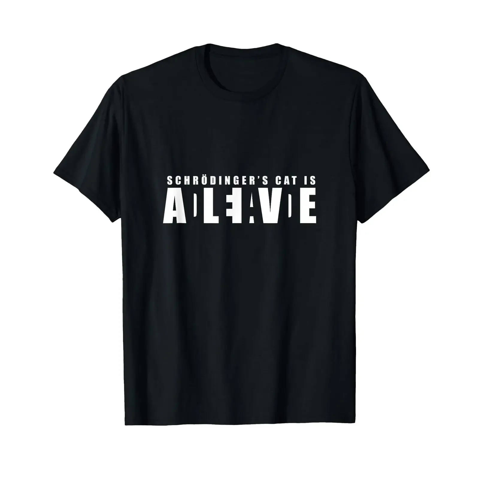 T-shirt Chat de Schrödinger Mort et Vivant, vintage, délavé, élégant, respirant, doux, polyvalent, unisexe, confortable, extensible pour homme