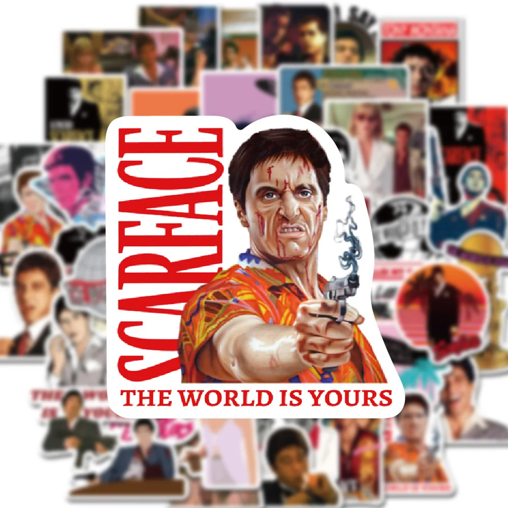 10/30/50pcs Cool Movie Scarface Stickers for Laptop Notebook Phone Luggage Tablet Graffiti Waterproof Kids Sticker Decals Packs