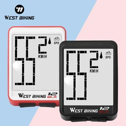 WEST BIKING Large Screen Bicycle Computer Wireless Waterproof Bike Speedometer Stopwatch With Backlight Bike Bicycle Speedometer