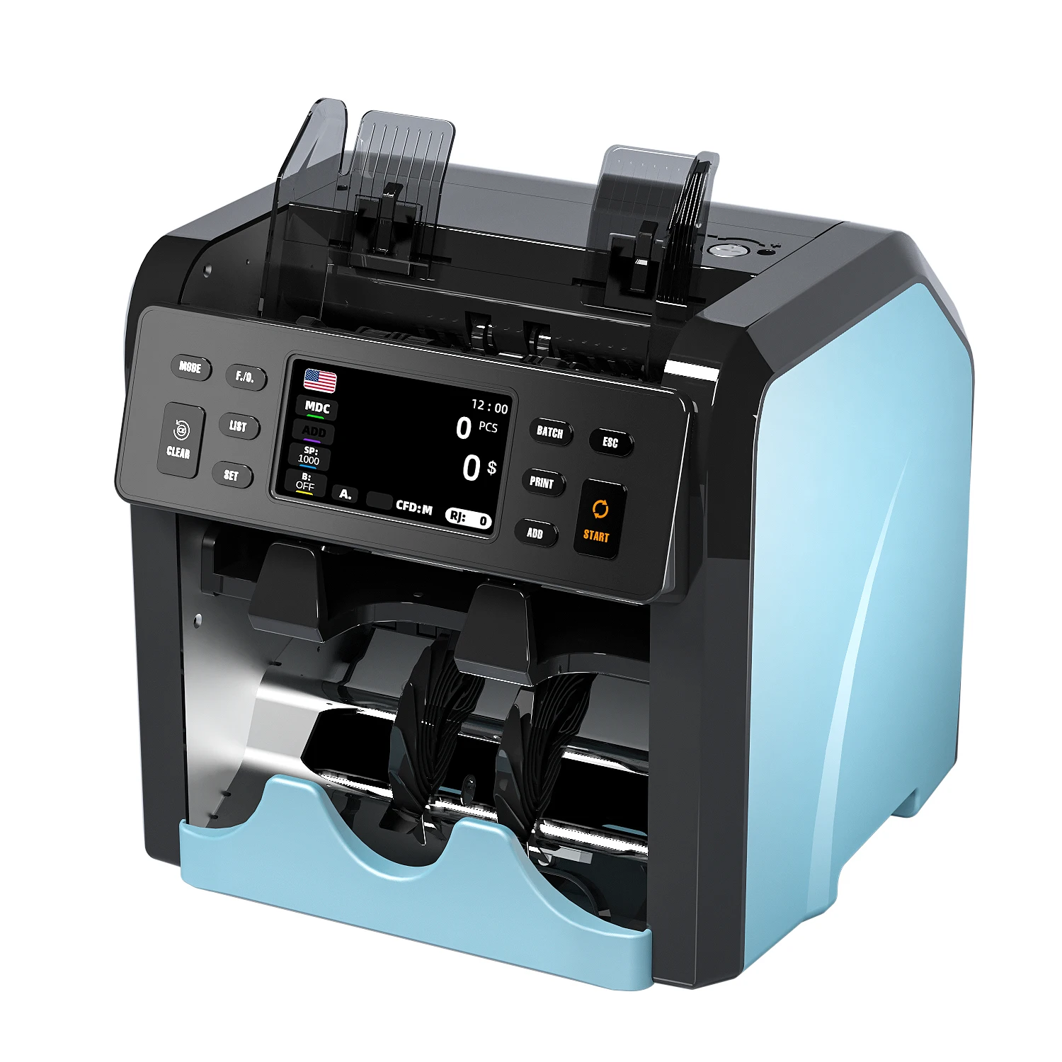 

UN-220A Mixed Currency 2 Pocket Banks Banknote Machine Cash Counting Machine Counting Machine With 2 CIS