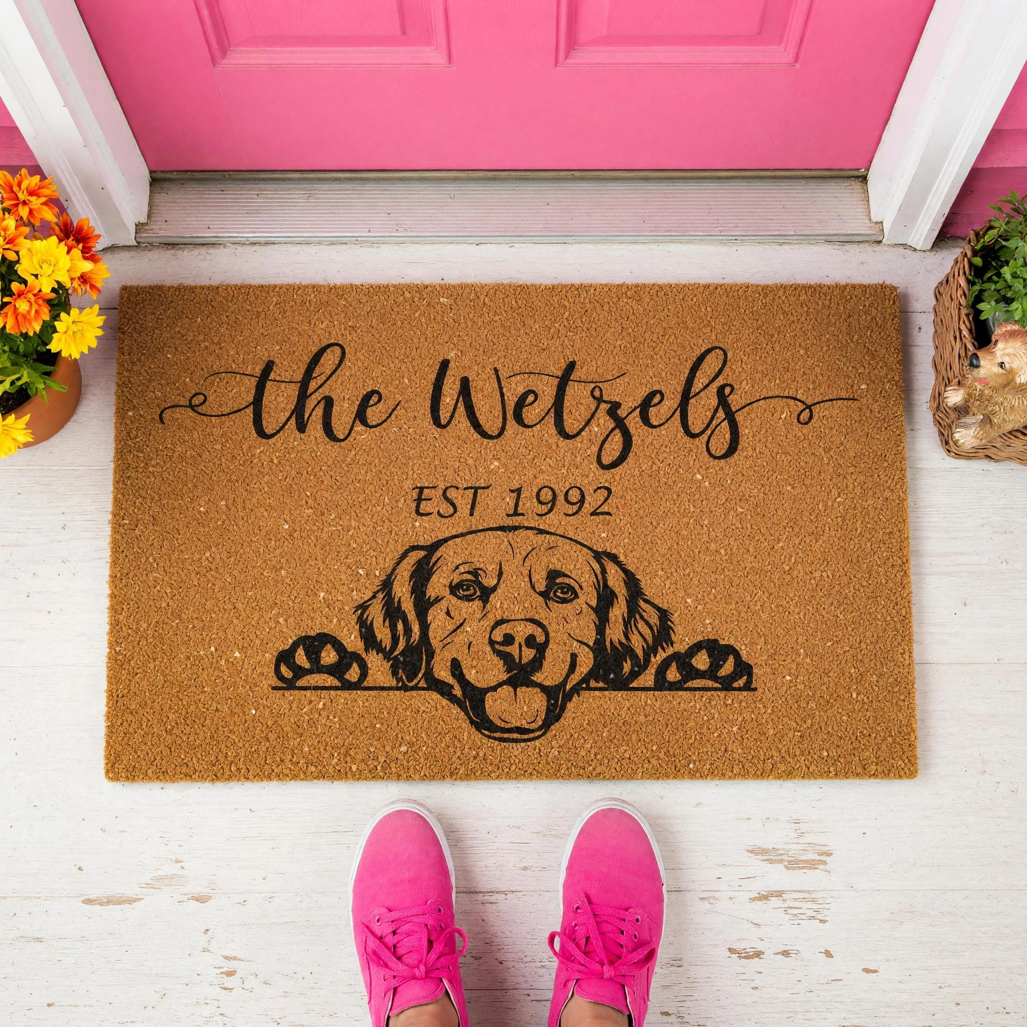 

Unique Custom Door Mat Housewarming Gift Wedding New Home Decor Custom Text Logo Welcome Mat for Friends Family Durable Non Slip