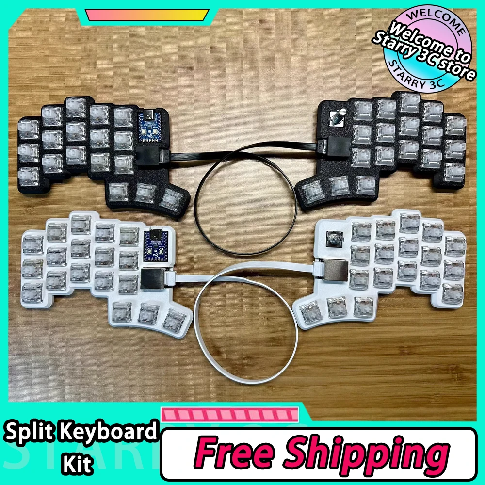 corne barato kit de teclado dividido 36 teclas suporte frial qmk com fio modo unico troca quente ergonomia kit de teclado mecanico para jogos 01