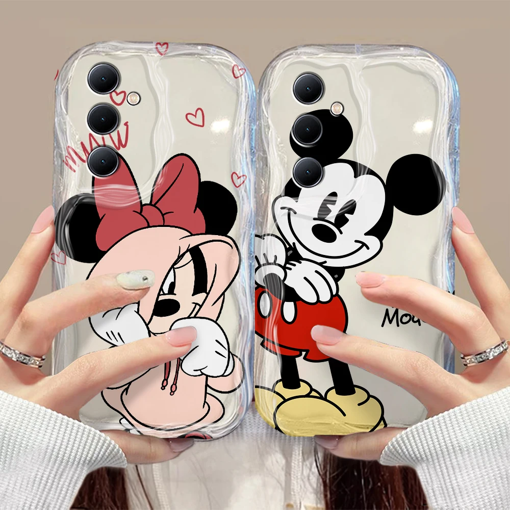 Hot Anime Mickey Minnie 3D Wave Case For Samsung A73 A72 A71 A55 A54 A53 A35 A34 A33 A25 A24 A23 A15 A14 A13 A05 A04 4G 5G Cover