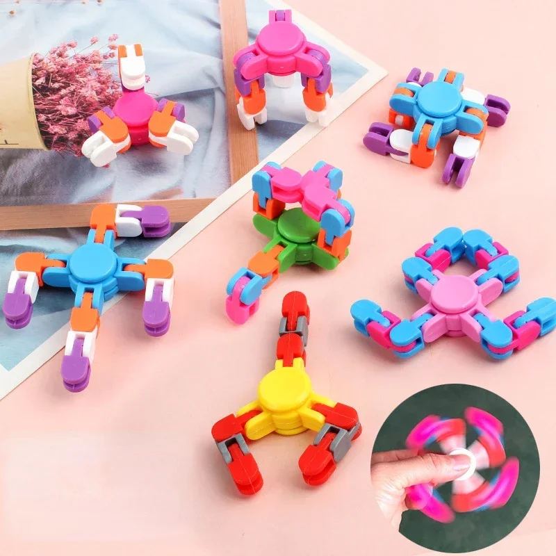 Decompression Chain Toys Kid Adult Anti-Stress Fidget Spinner Stress Relief Chain Strip Toy