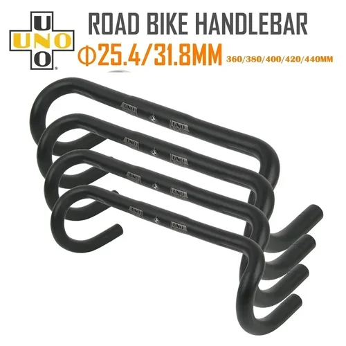 Manillar ultraligero UNO para bicicleta de carretera, manillar doblado de 25,4/31,8mm, 360/380/400/420/440mm, accesorios para bicicleta