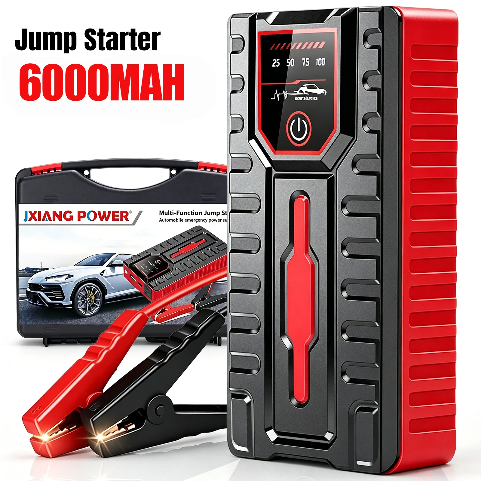 500A Auto-Starthilfegerät, tragbare Powerbank, Autobatterie-Booster 12V, Hilfsstartgerät für Diesel- und Benzinmotoren, Notfall-Startwerkzeug