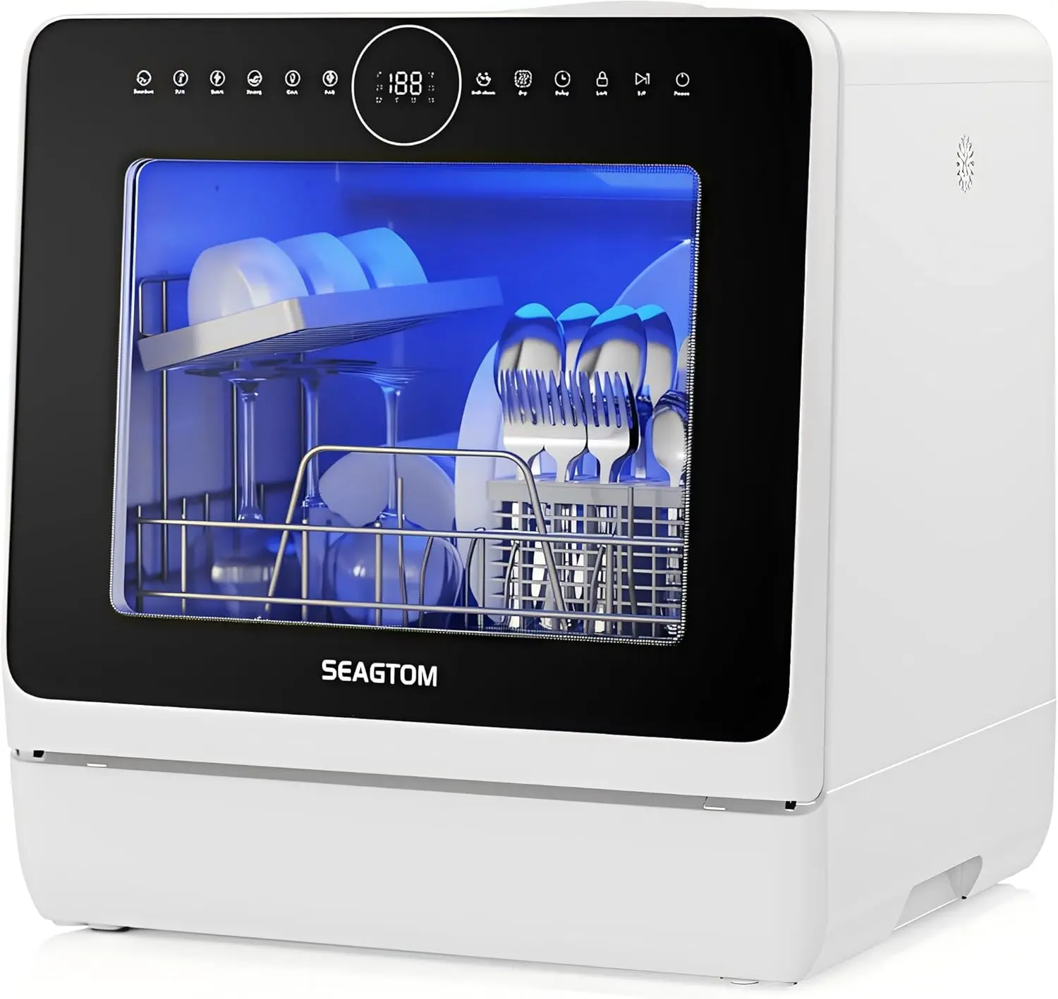 

Portable Dishwashers for Camping and Home with 5l Water Tank, Hose, LED Light, 10 Wash Programs, Baby Care Mode, Dual Water