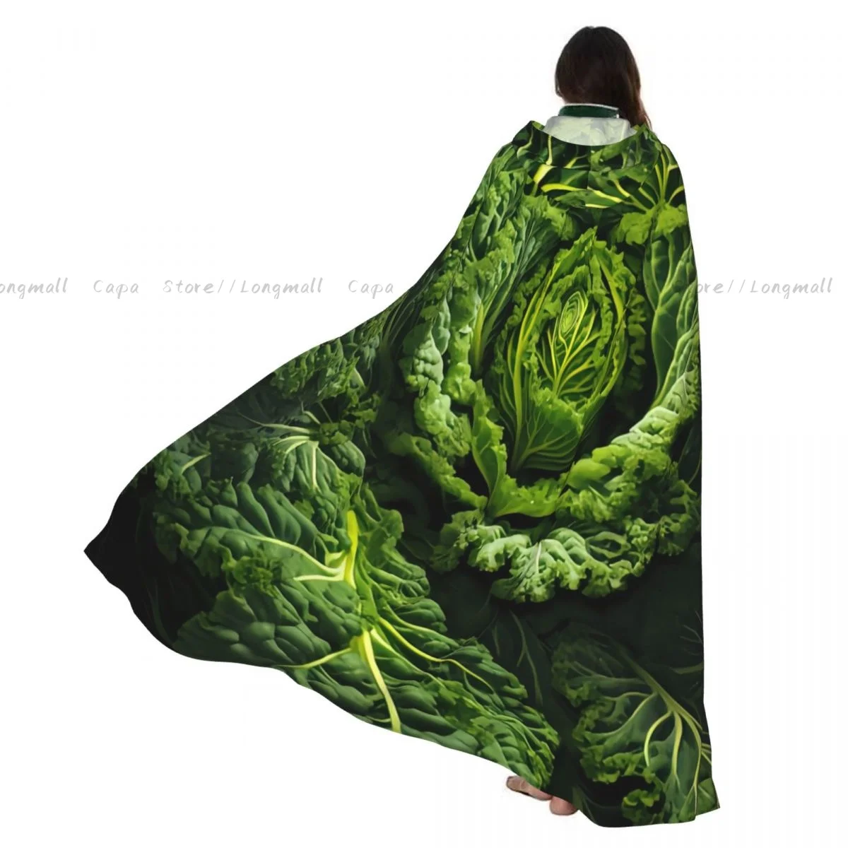 

Witch Cloak Large Green Cabbage Halloween Cosplay Costume Unisex Adult Cloak Retro Ages Cape