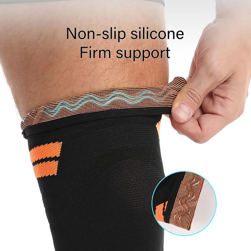 1/2Pcs Breathable Knee Pads Nylon Pressurized Silicone Anti-slip Knitted Knee Support Fitness Hiking Running Basketball Unisex