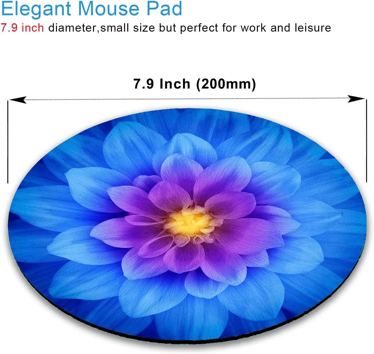 Mouse pad 1pc Mouse pad artisan blue watercolor lotus flower round non slip rubber base mousepad laptop computer