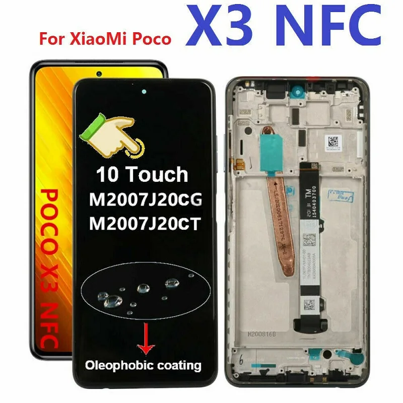 100% tested for poco x3 NFC lcd for xiaomi poco x3 nfc touch screen lcd display digitizer assembly for xiaomi poco x3 NFC