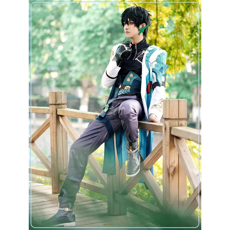

FC6Anime Game Honkai: Star Rail Dan Heng Cos Costume Imbibitor Lunae Cosplay Wig Costume Complete Little Green Dragon Men's@FC8！