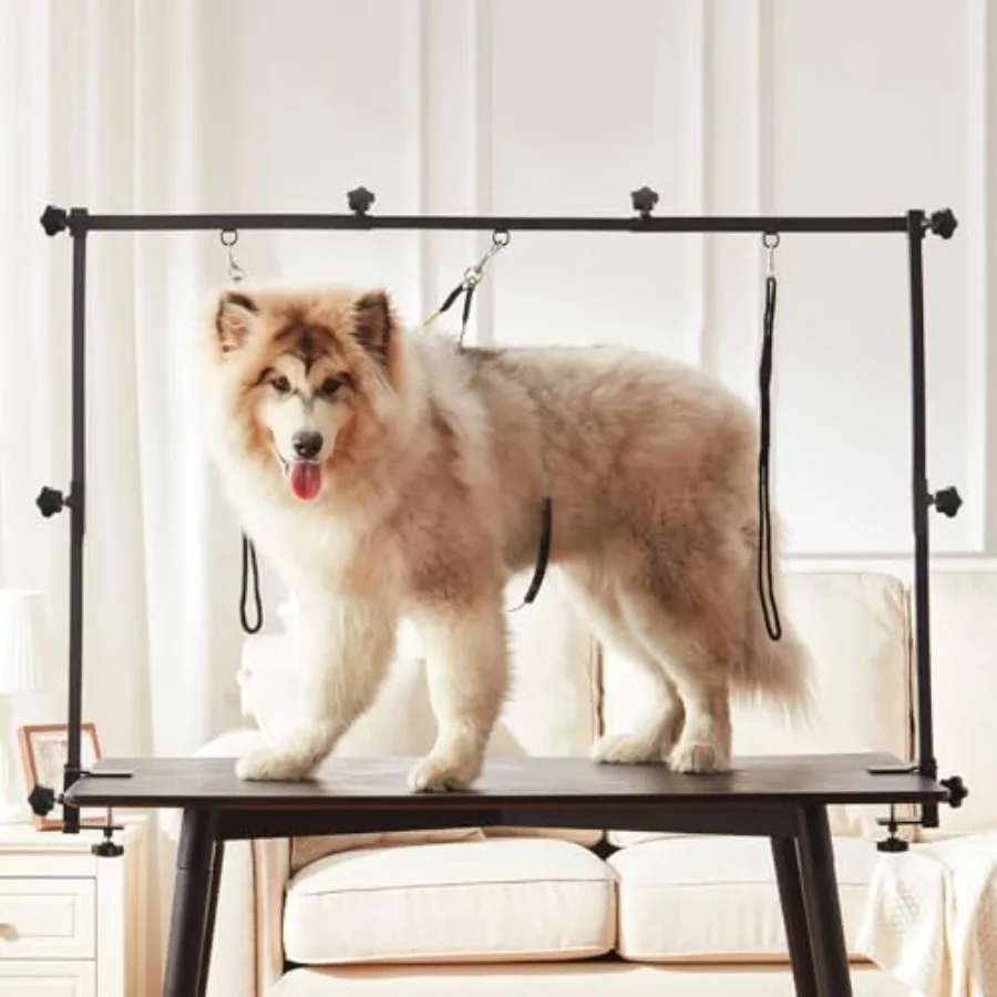 

Стол для груминга домашних животных с регулируемой подставкой для рук (37 дюймов в высоту, 35-51 дюймов в ширину), с зажимом-петлей для средних и крупных собак