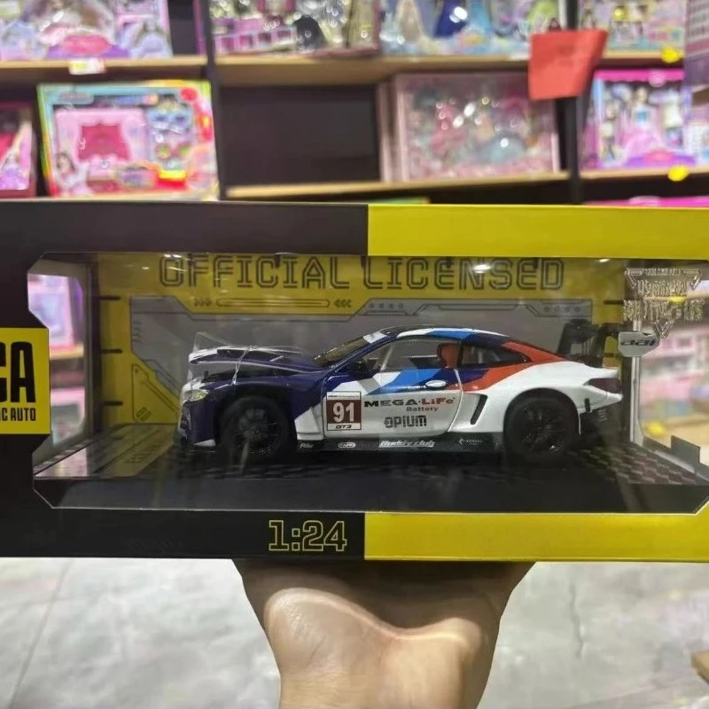 Coche de juguete fundido a presión de aleación 1:24, modelo de sonido y luz, juguete coleccionable para niños, regalo de cumpleaños
