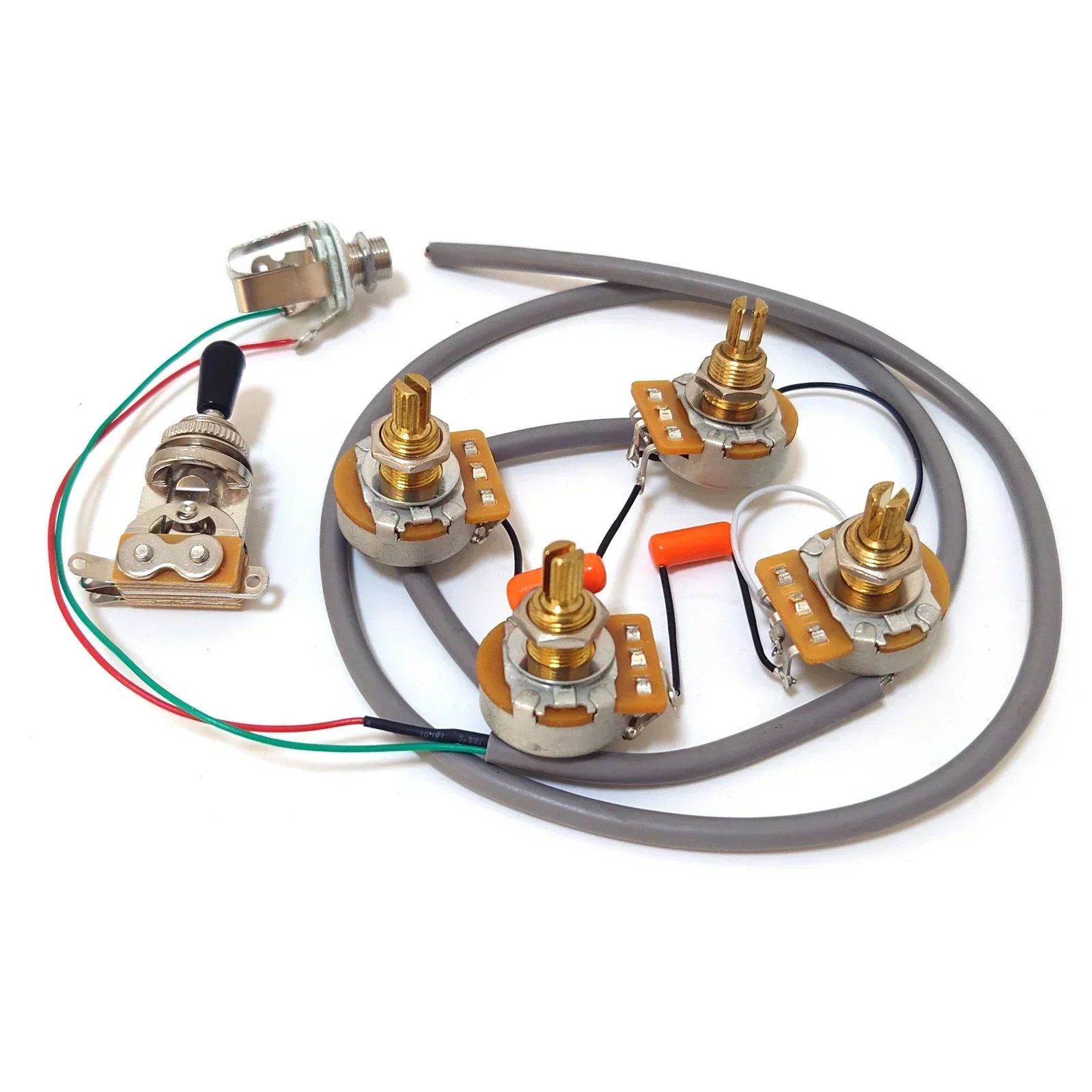 Yue Yun Music Store-Discount Hot Sale-Loaded Pre-wired Guitar Pickups Wiring Harness Prewired 4pcs Pot For  SG Guitar Parts