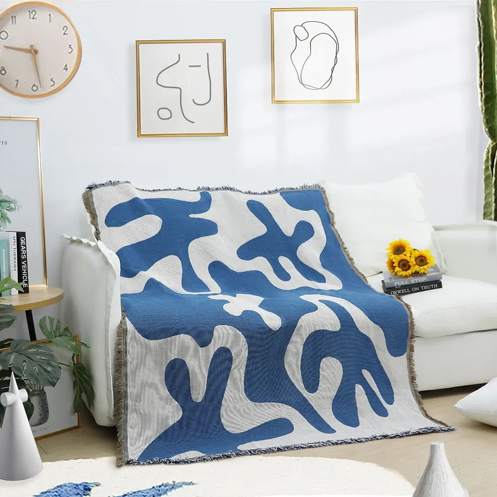 Minimally Contrasting American Style Line Blanket Sofa Cover Floating Window Mat Window Pad Bed End Sofa Towel Camping