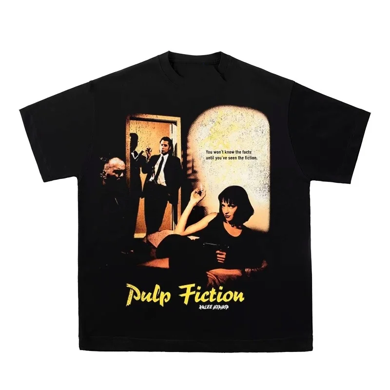 Pulp Fiction Movie Poster Graphic T-Shirt Cotton Men Women Streetwear Tee