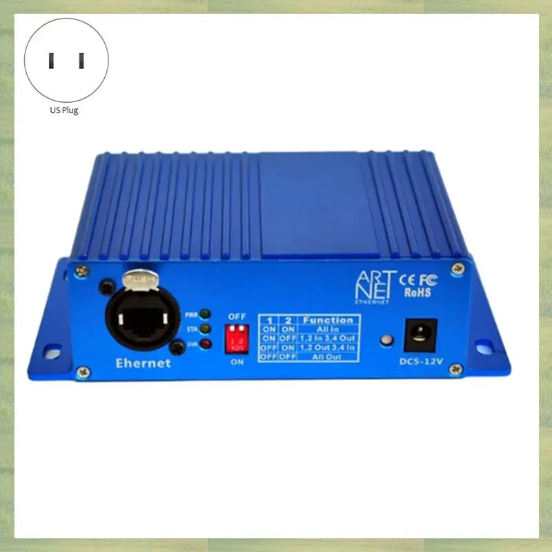 

N15R-Artnet-DMX 4 Four Way Artnet DMX Bi-Directional Converter 4 Female 3PIN XLR IN/OUT Signal Converte Ethernet US Plug Easy In