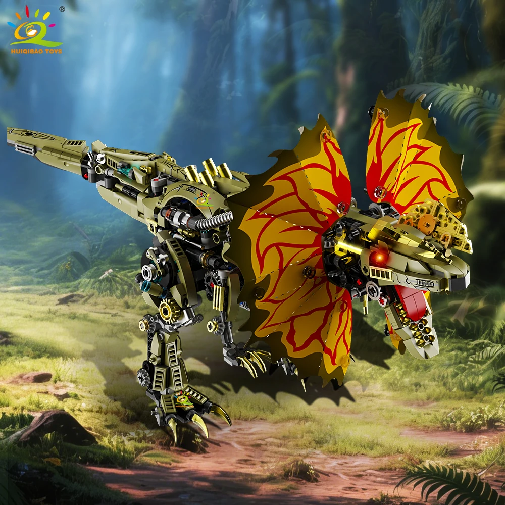 

Конструктор HUIQIBAO MOC: Модель динозавра Дилофозавр, серия «Динозавры», развивающая игрушка для детей, декор для дома и рабочего стола.