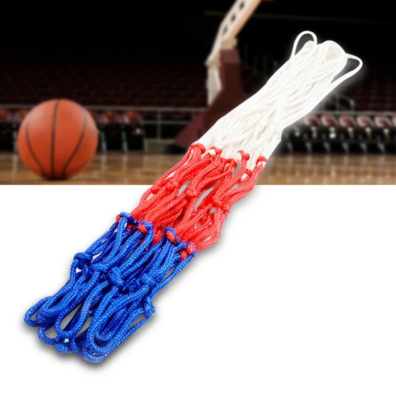 High Quality Durable Standard Size Nylon Thread Sports Basketball Hoop Mesh Net Backboard Rim Ball Pum 12 Hooks Net