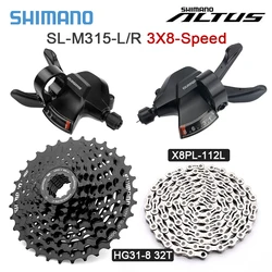 SHIMANO kit Acera Altus SL-M315 L/R 3X8 Velocidade Shifter M360 24S cassette HG31 32T/34T Chain HG40 KMC 112L 3x8S MTB Groupset