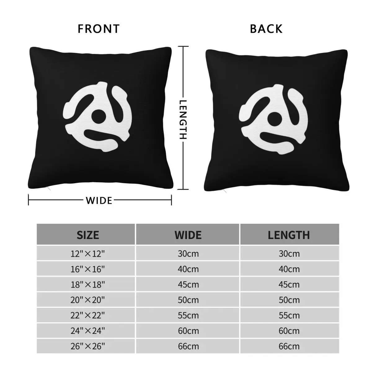 45 Rpm Record Adapter Turntable Square Pillowcase Polyester Linen Velvet Printed Zip Decor Home Cushion Cover