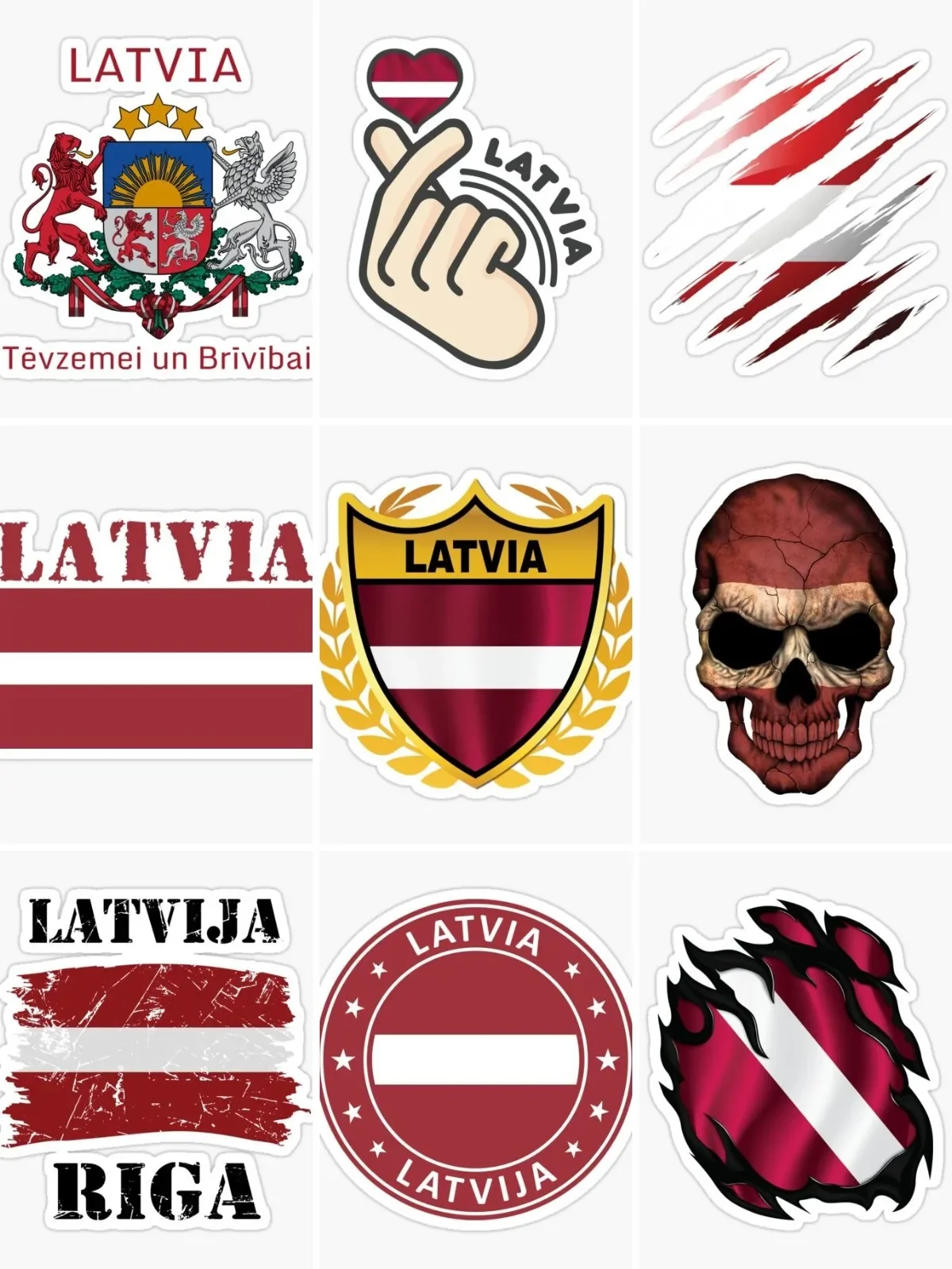 AliExpress Latvia Flag Map Emblem Skull Tearing Stickers Motorcycle Vinyl Camper Truck Laptop Bicycle Wall Table Car Door Room PVC Decal