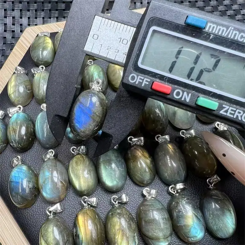 

S925 натуральный лабрадорит овальный кулон ювелирные изделия кристаллы исцеляющие женские ювелирные изделия образец праздничный подарок 1 шт.