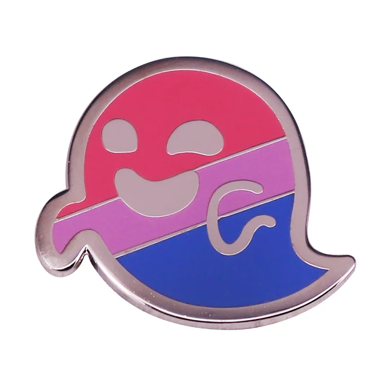 Bi Pride Enamel Lapel Pins LGBTQ+ Rainbow Flag Ghost Butterfly Cassette Brooches Backpack Decorative Jewelry Gift 5