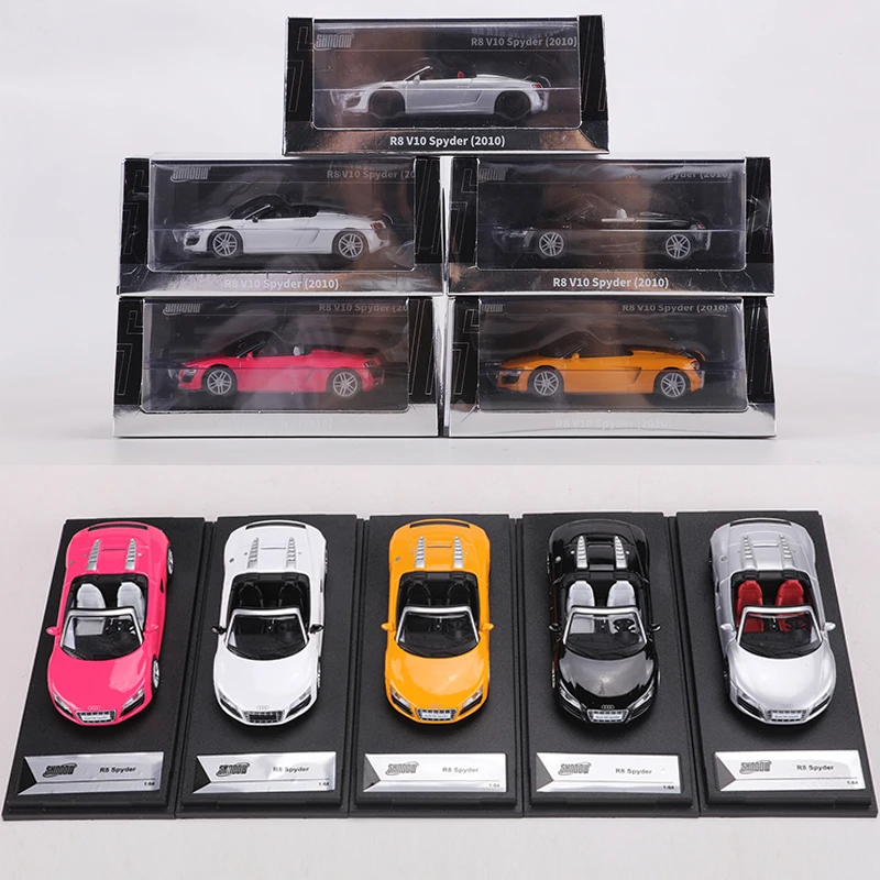 DCT/SHADOW 1/64 أودي R8 V10 سبايدر سيارة سبيكة موتور سيارة دييكاست نموذج معدني الاطفال عيد الميلاد دمى هدايا للأولاد