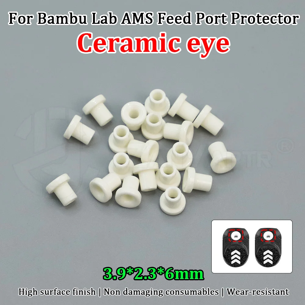 4pcs/8pcs/20pcs/40pcs Ceramic Eye for Bambu Lab AMS Feed Port Protector for Bambulab X1/P1 Series for 3D Printer Accessories